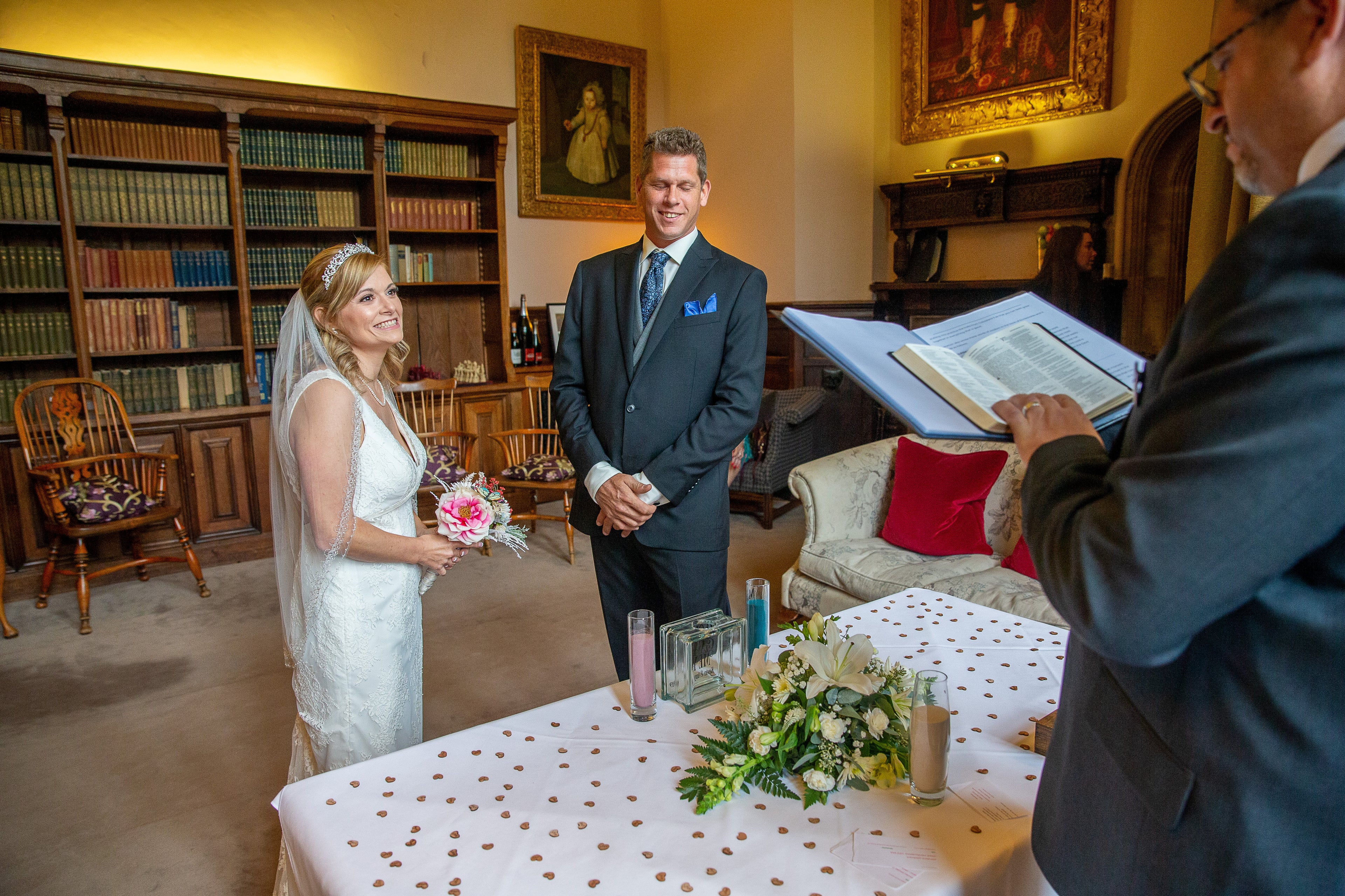 Wedding Ceremony for a beautiful couple from Florida. This was an intimate ceremony for just the couple and was at Thornbury Castle in Bristol - Tim Downer Celebrant